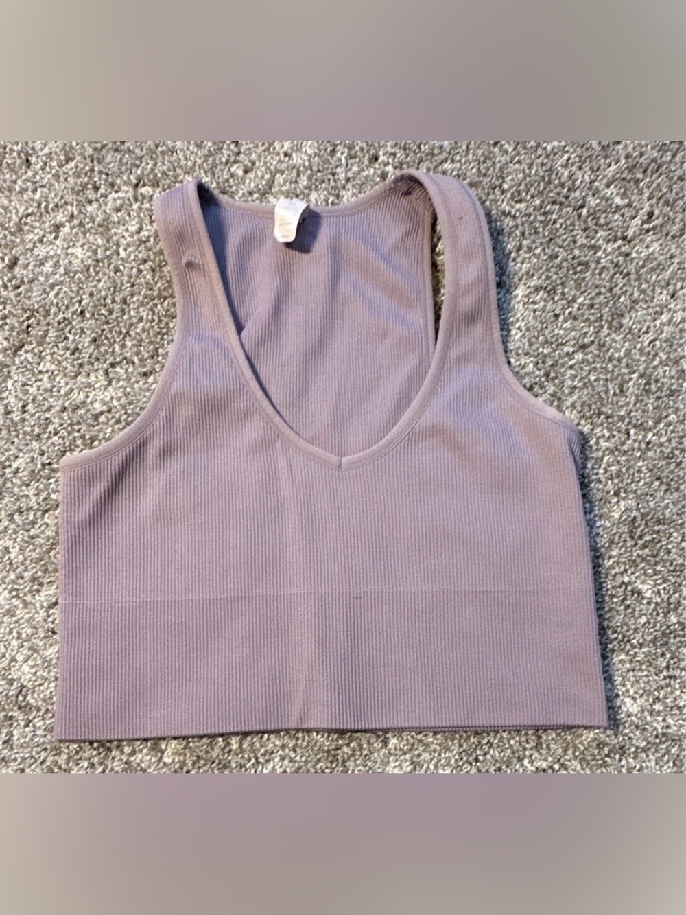 Women's Purple Seamless Ribbed Racerback Sports Bra M